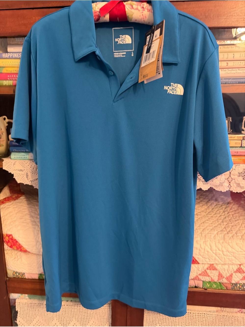 Men's The North Face Blue FlashDry Performance Polo Shirt Sz L New with Tags